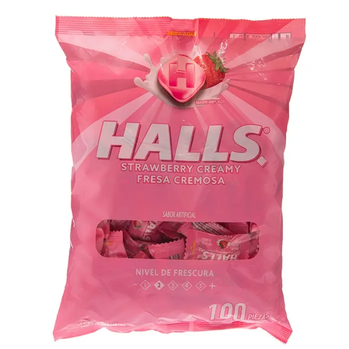 MENTA HALLS ROSADA 100 UDS