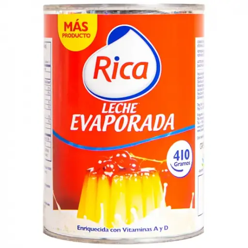 LECHE EVAPORADA RICA LATA 410 G